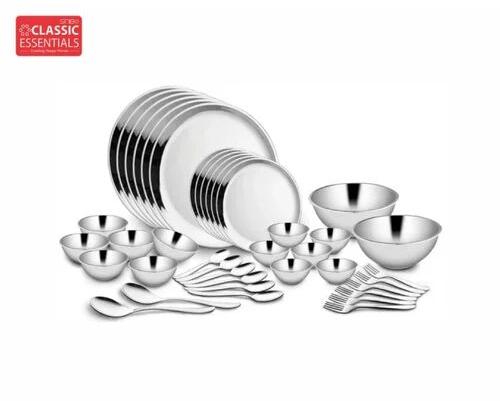 40 Pcs High Grade Stainless Steel Double Walled Dinner Set