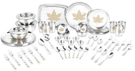 68-Pcs Stainless Steel Maple Dinner Set, for Kitchen Use