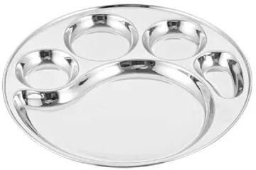 SS201 Coated Stainless Steel Mango Round Compartment Tray, for Kitchen Use, Certification : CE Certified