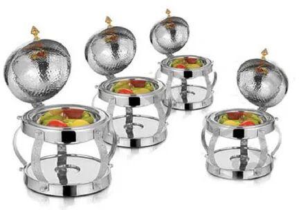 Coated Stainless Steel SS201 Silver Chafers, for Kitchen Use, Certification : CE Certified, ISO 9001:2008