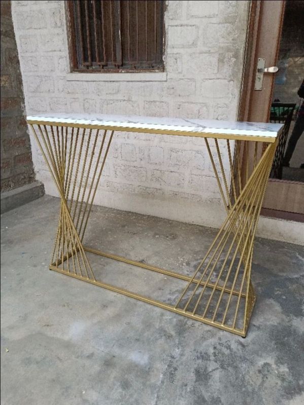 Rectangular Polished Iron Metal Console Table, for Restaurant, Office, Hotel, Home, Table Length : 30 Inch