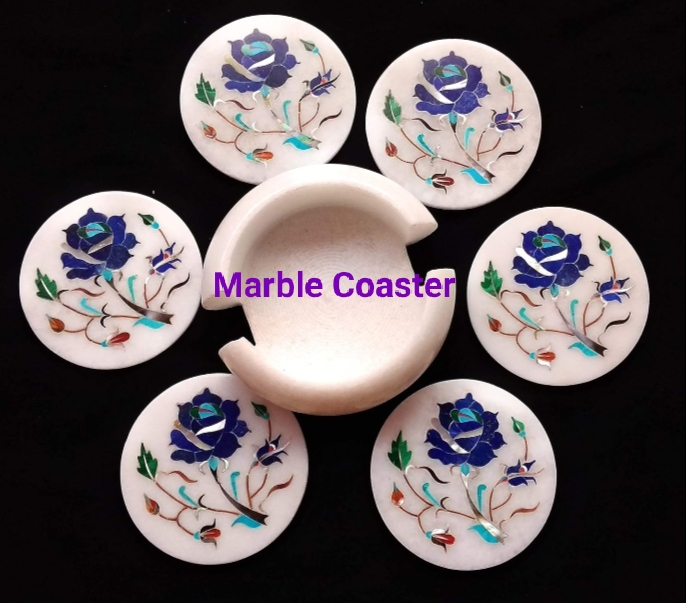 Marble Inlay Coasters, Size : Standard