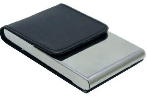 Black Leatherette Visiting Card Holder, Packaging Type : Box