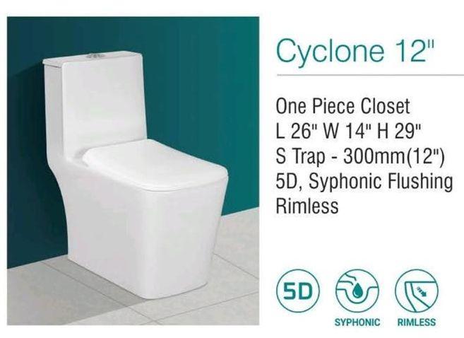 Oval 12 Inch Cyclone One Piece Closet, for Toilet Use