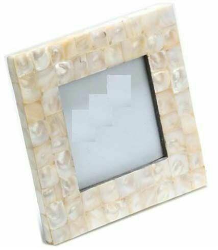 Square Polished Mop Photo Frame, Color : White