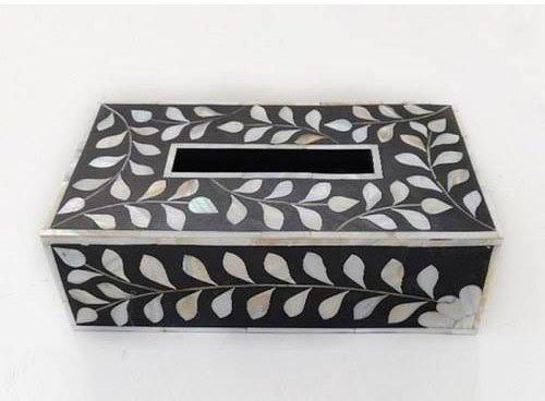Rectangular Polished Mop Tissue Box, for Home Decor, Gifts, Restaurant, Hotel, Color : Black