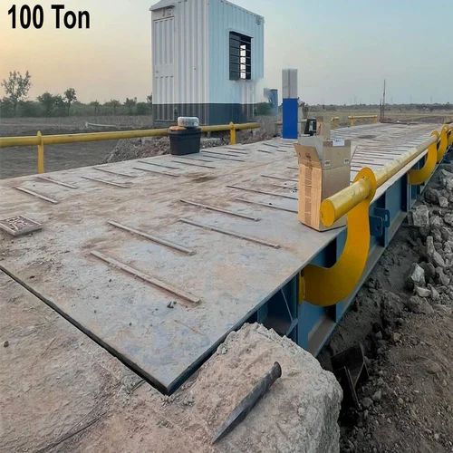 Silver 220 V Electronic 100 Ton Mild Steel Weighbridge, for Industrial, Size : 14X3 Mtr (LXW)