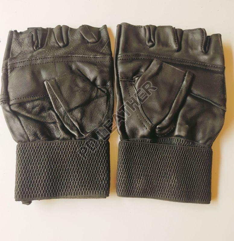 Plain Mens Leather Gym Gloves, Size : Standard