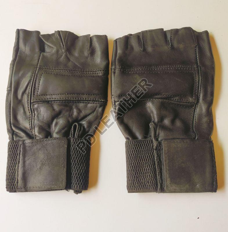 Mens Pure Leather Gym Gloves, Size : Standard
