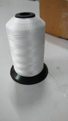 White Dyed Polyester Overlock Stitching Thread, for Textile Industry, Packaging Size : 10 pieces