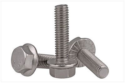 Shiny Silver Round Mild Steel Hex Flange Bolt, for Fittings