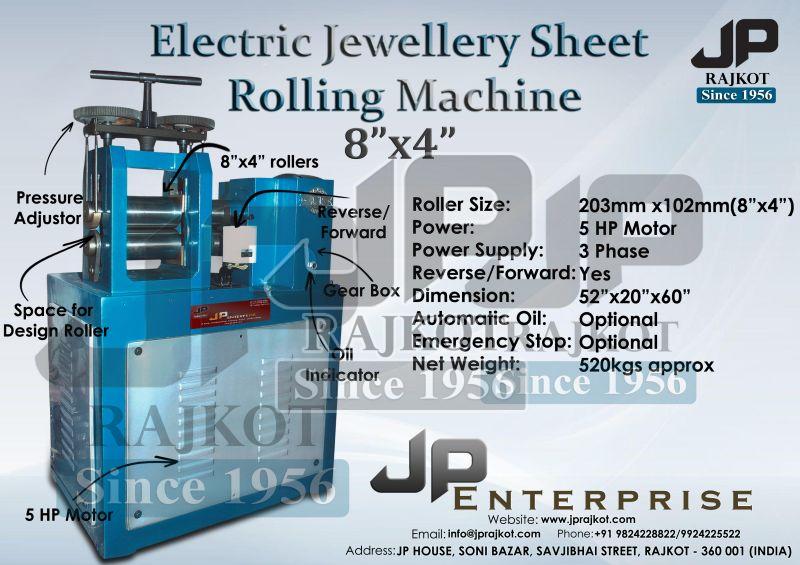 JP 8"x4" Electric Jewellery Sheet Rolling Machine
