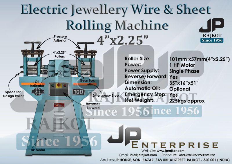 JP 4"X2.25" Electric Jewellery Wire & Strip Rolling Mchine
