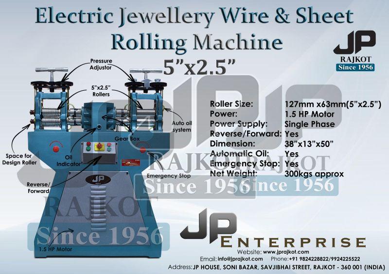 JP 5"x2.5" Electric Jewellery Wire & Strip Rolling Machne