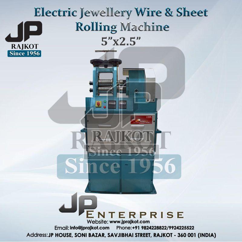 Steel JP 5"x2.5" Electric Jewellery Wire And Sheet Rolling Machine
