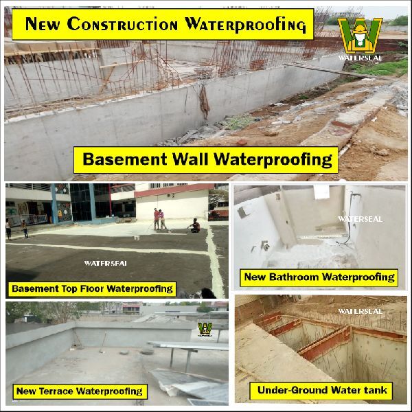 Waterseal New Cunstruction Waterproofing Services, For Coating By Brush Roller, Size : Minimum 250 Sq.feet