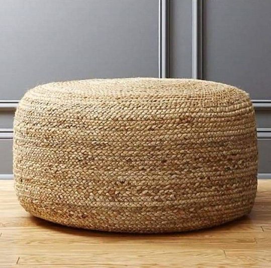 Brown Round Braided Jute Pouf, for Home, Feature : Comfortable