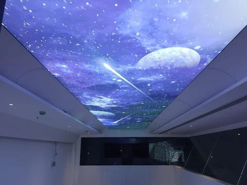 Multicoloured Customized Printed Coated Pvc Stretch Ceiling, for Home, Hotel, Club, Restaurant Office