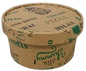 Brown 250ml Kraft Paper Round Food Container