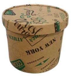 500ml Kraft Paper Round Food Container, Color : Brown