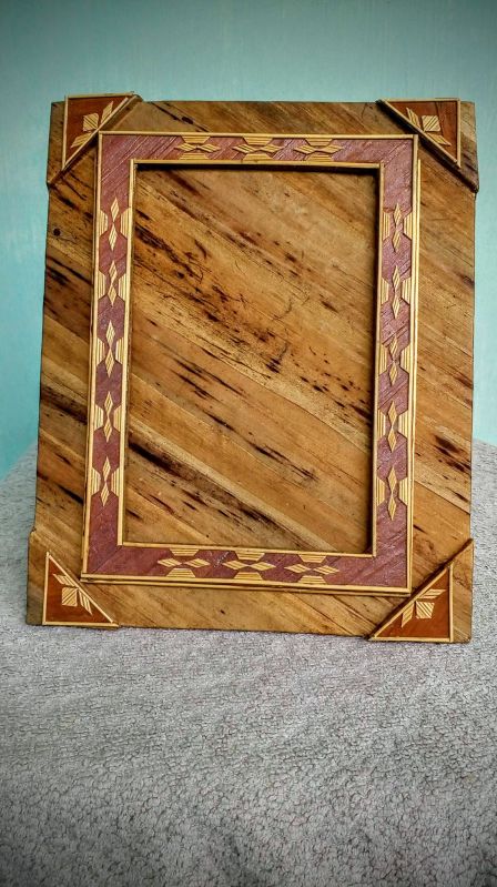 Rectangular Polished Wood photo frame, Color : Brown