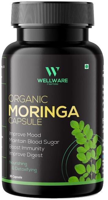 Wellware moringa capsules, for Supplement Diet, Depression, Neuropathy Pain, Migraine, Pain Killer, Vitamin D3 Defecency