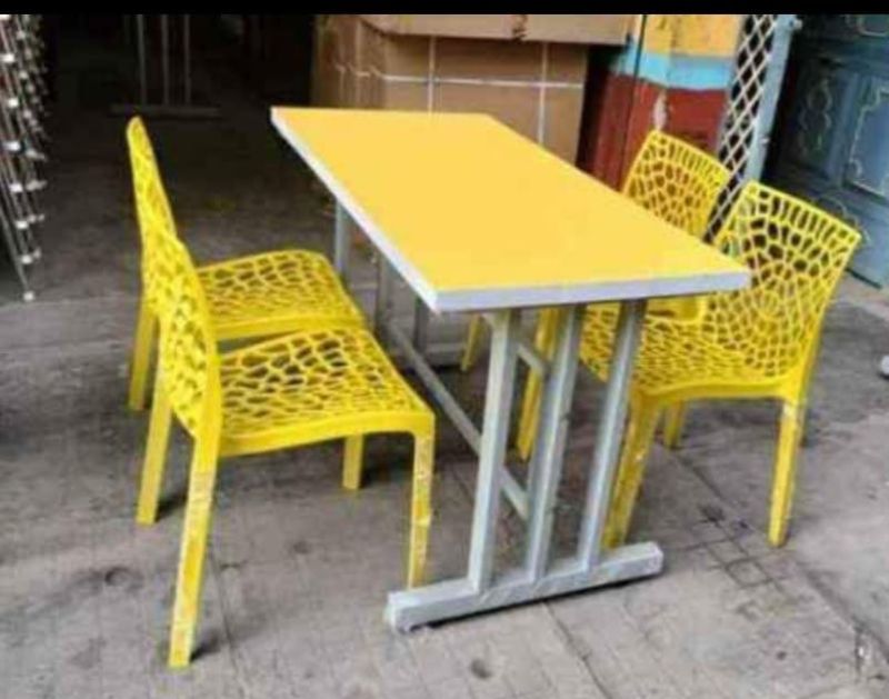 Yellow Canteen Dining Table, For Hotel