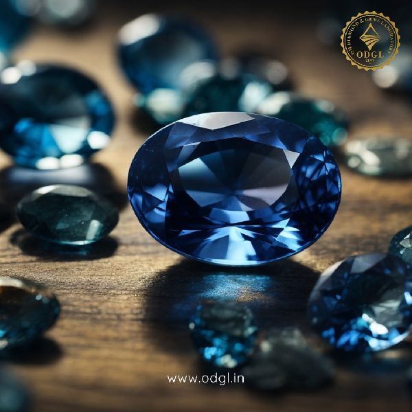 Polished blue sapphire gemstones, for Jewellery, Size : 0-5mm