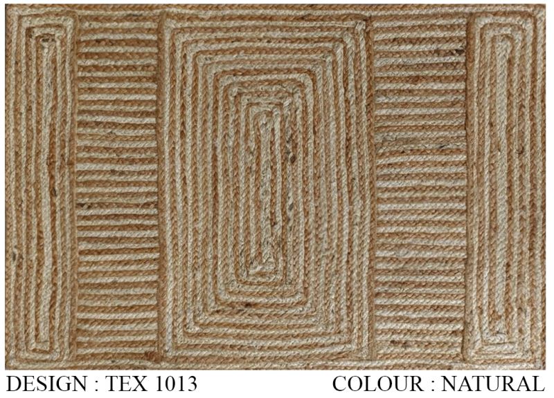 Brown Rectangular TEX 1013 Natural Jute Rug, for Hotel, Home, Style : Contemporary