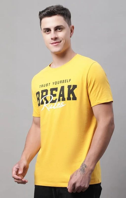 Printed Mens Cotton T-Shirts, Feature : Quick Dry, Eco-Friendly, Anti-Wrinkle