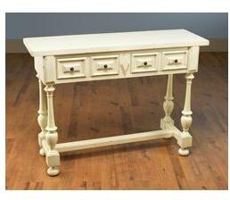 CONSOLER TABLE2 DRWR ANT WHITE
