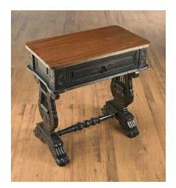 LYRE 1 DRAWER BLK TOP TABLE