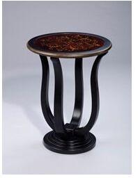 TABLE-RD WITH GLASS TOP