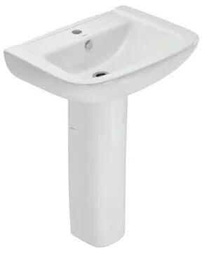 Rectangle Ceramic Pedestal Wash Basin, Color : White