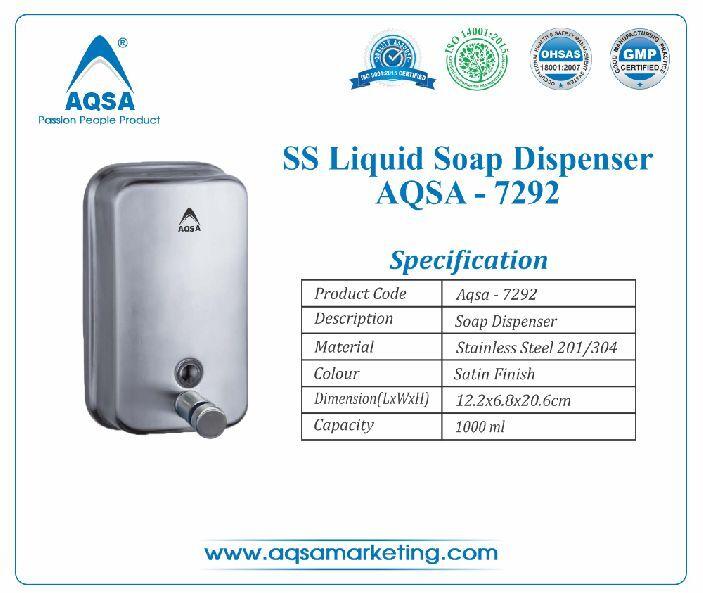 SS Soap Dispenser 1000 ml - AQSA – 7292