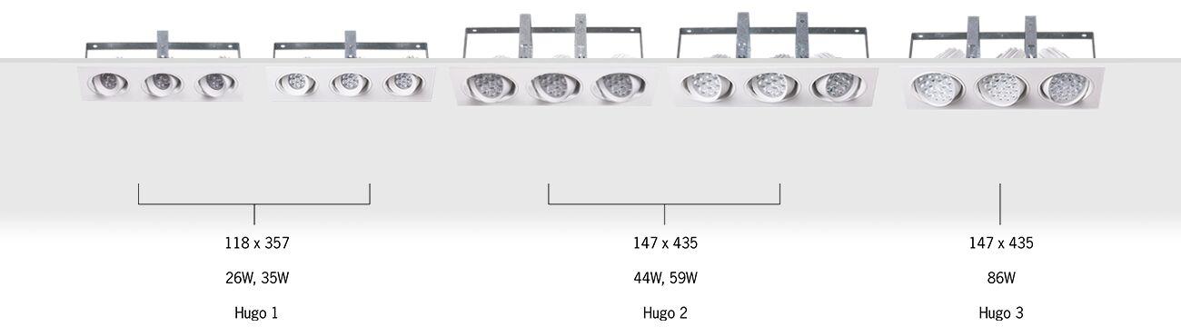 Hugo Recessed Triple Directional Luminaire
