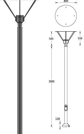 Syndy Symmetrical indirect light post top luminaires
