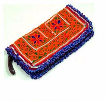 KAMARVY Cotton Fabric EMBROIDERY STYLE CLUTCH BAG