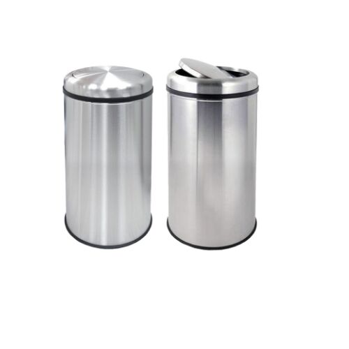 Silver Stainless Steel Garbage Can