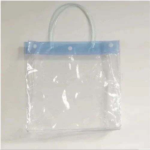 Transparent Rectangular Plastic PVC Handle Bags, for Packaging