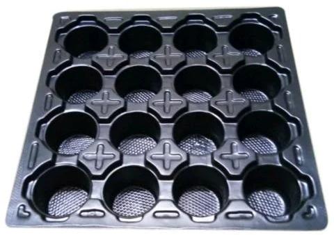 Black Plain HIPS Square Blister Tray, for Packaging