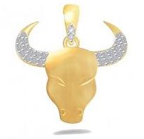 Diamond Gold Taurus Pendant