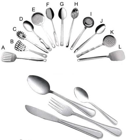 Stainless Steel Cutlery, for Kitchen, Feature : Sturdy, Resistant to corrosion, Cost effective
