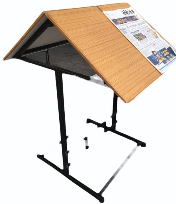 Wooden Newspaper Reading Stand, Color : Brown