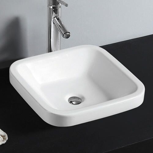 Plain Ceramic Counter Top Wash Basin, Shape : Square