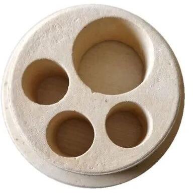 Round Refractory Muffle Tube End Cap, for Structure Pipe, Size : 1inch