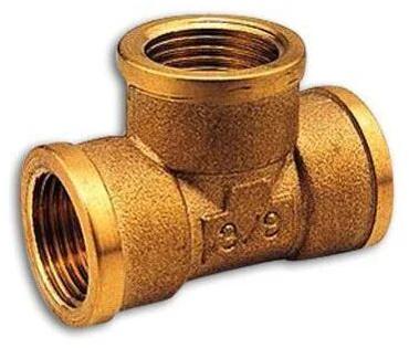 Golden Copper Threaded Tee, for Structure Pipe, Size : 3/4 inch