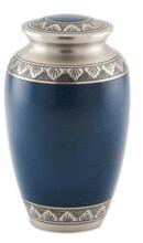Aluminium Blue Urns with Leaf Engraved, for Adult, Style : American Style