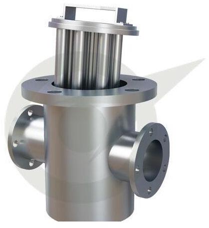 Vibromag Round Liquid Line Magnetic Separator, Magnet Grade : SS 304