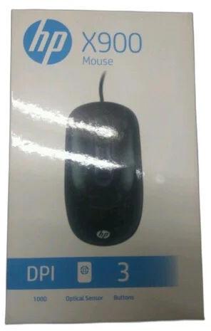 Plastic HP Wired Mouse, Color : Black